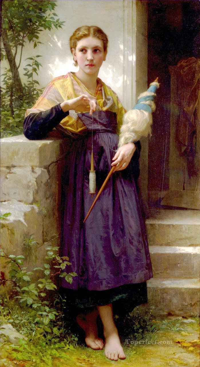 Fileuse Realism William Adolphe Bouguereau Oil Paintings
